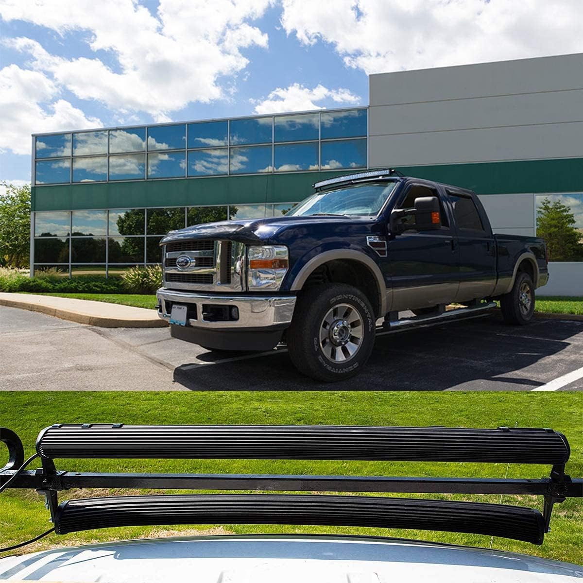 50 inch Curved LED Light Bar 288W Double Spot Flood Combo Work Lightbar with Mounting Bracket U95582