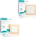 Silicone Foam Dressing 4"x4" 10 Packs & Self Adhesive Wound Dressing Bandage 6"x6" 10 Packs U115