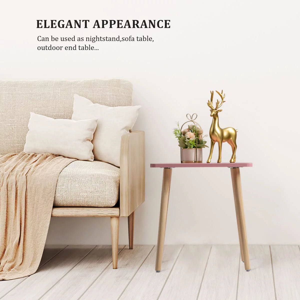 Small Pink Wooden Side Table Z87762