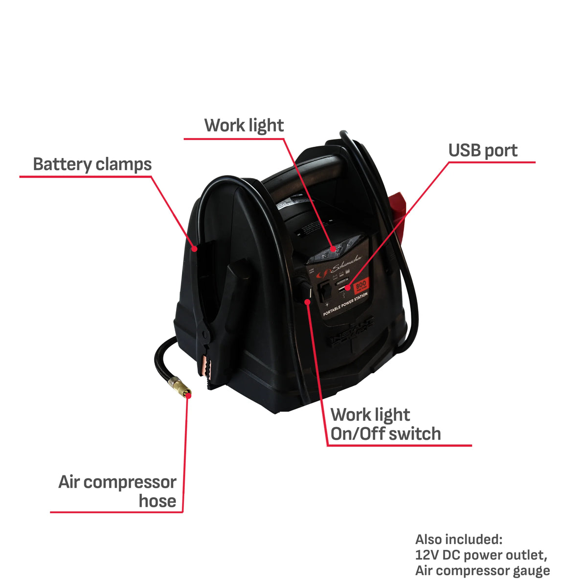Portable Power Station with Jump Starter and Air Compressor J5644
