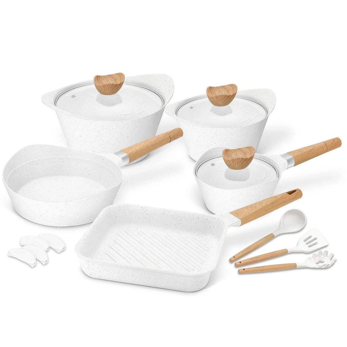15 Pc Non-Stick Cookware Set with Utensil E696