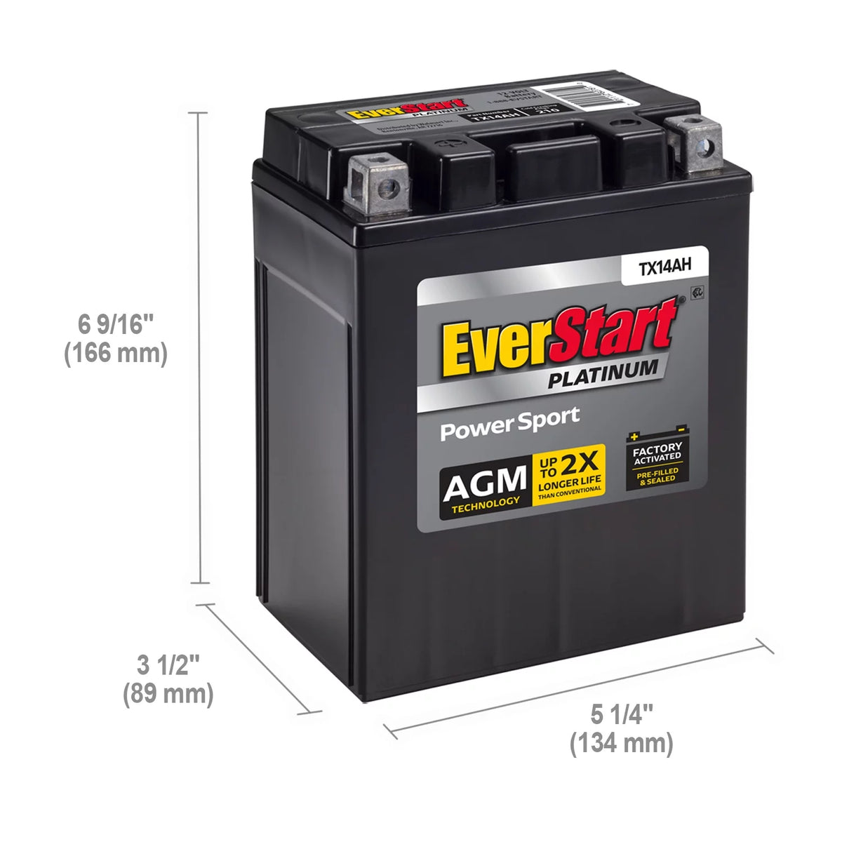 AGM PowerSport Battery Group Size TX14AH 12 Volt 220 CCA F176284