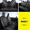 Black Pu Leather Car Seat Covers for Tesla Model Y V7308