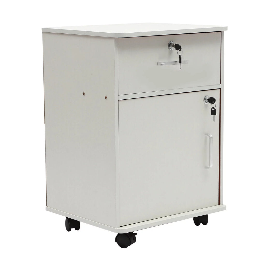 2 Tier Rolling File Cabinet with Lock Q8389