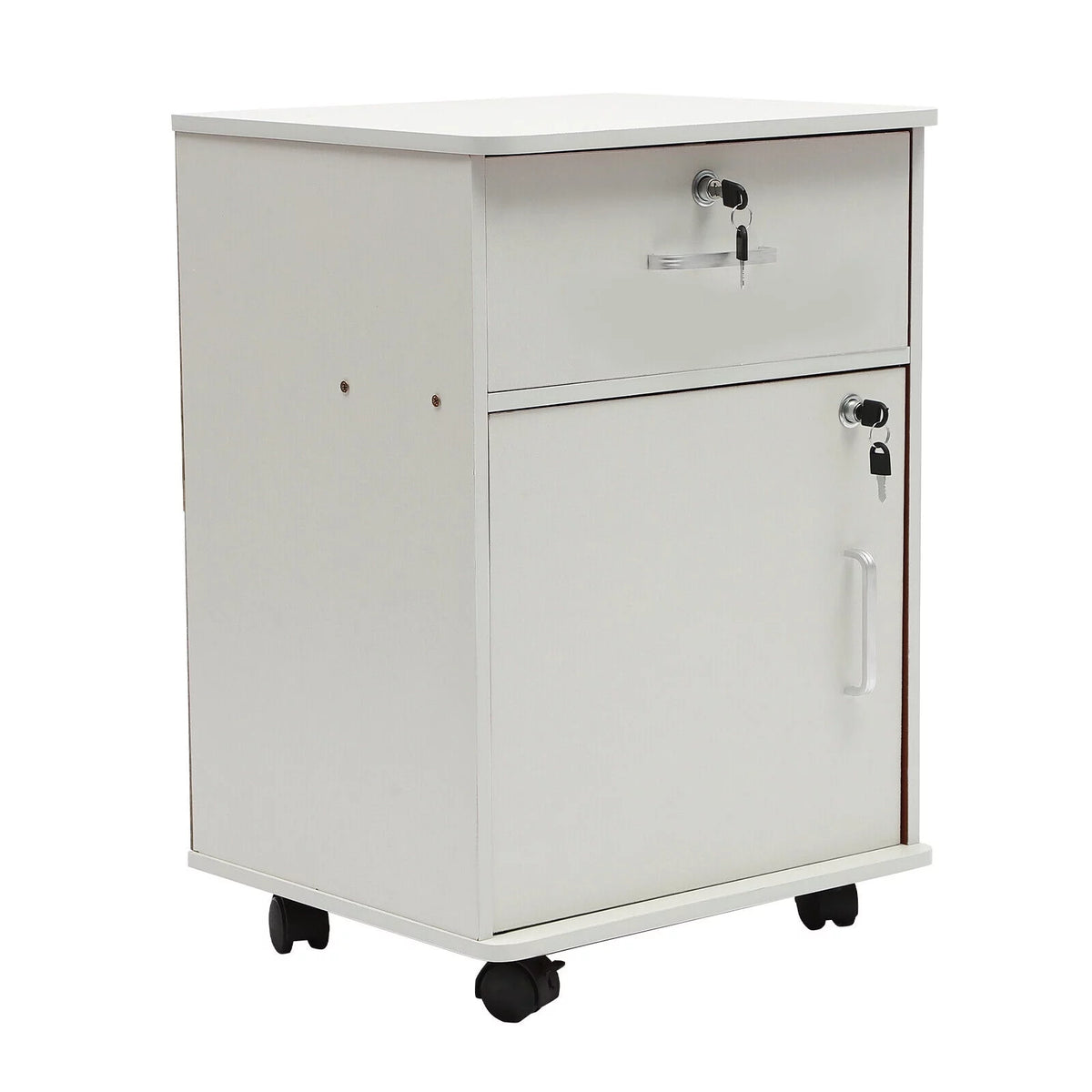2 Tier Rolling File Cabinet with Lock Q8389