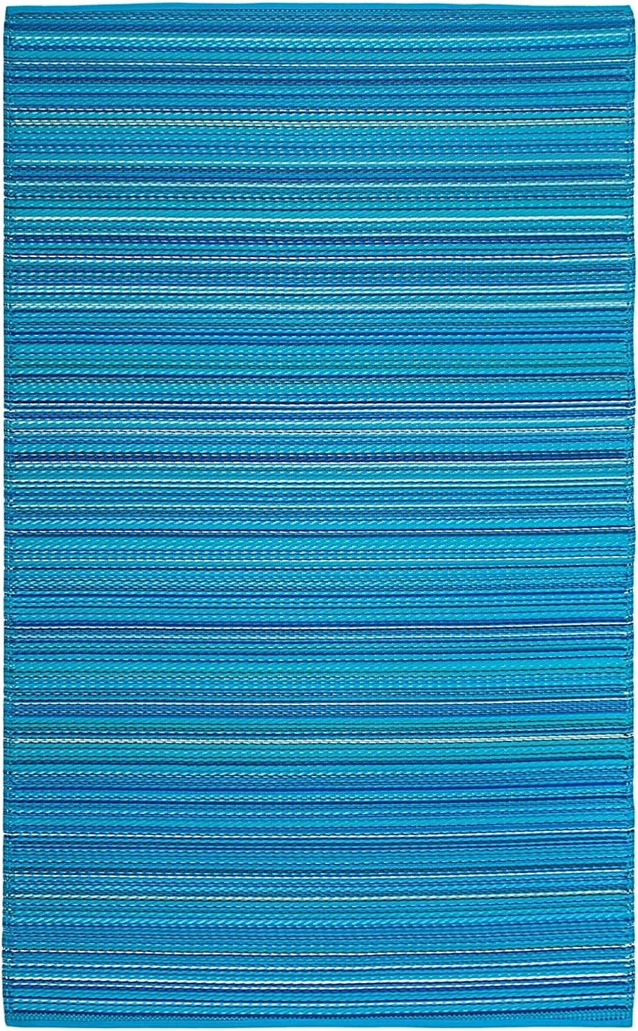 Turquoise 6 x 9 ft Waterproof Outdoor Rug V543