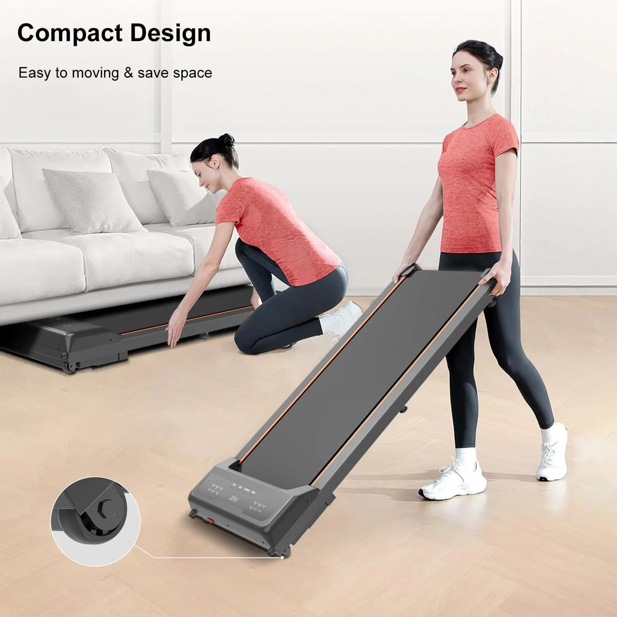 Under Desk Treadmill with LED Display and Remote Control V232173