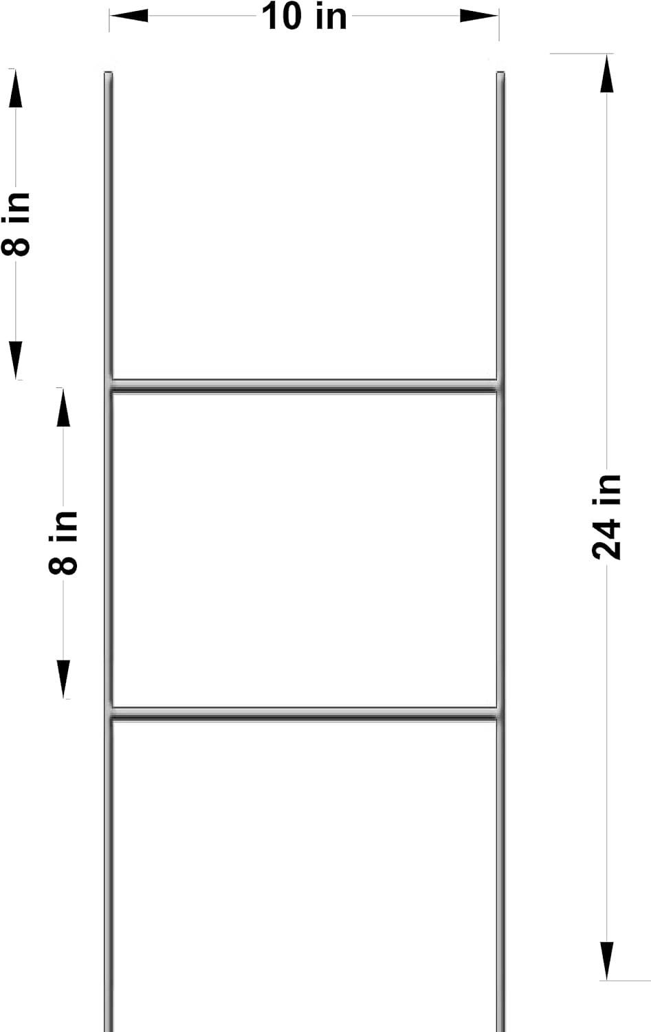 50 Double H-Frame Galvanized Metal Wire Sign Stakes, 24'' Tall 10'' Wide C889366