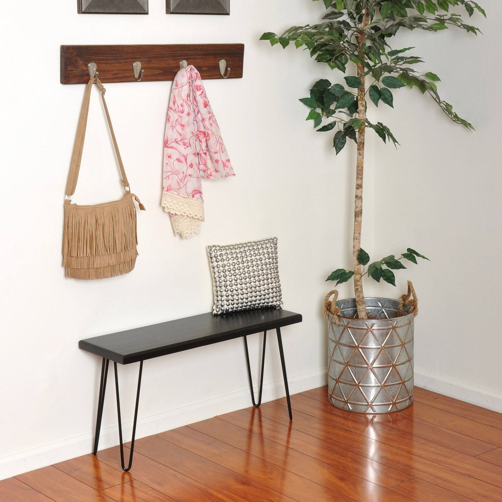 Rustic White Wood Bench X742