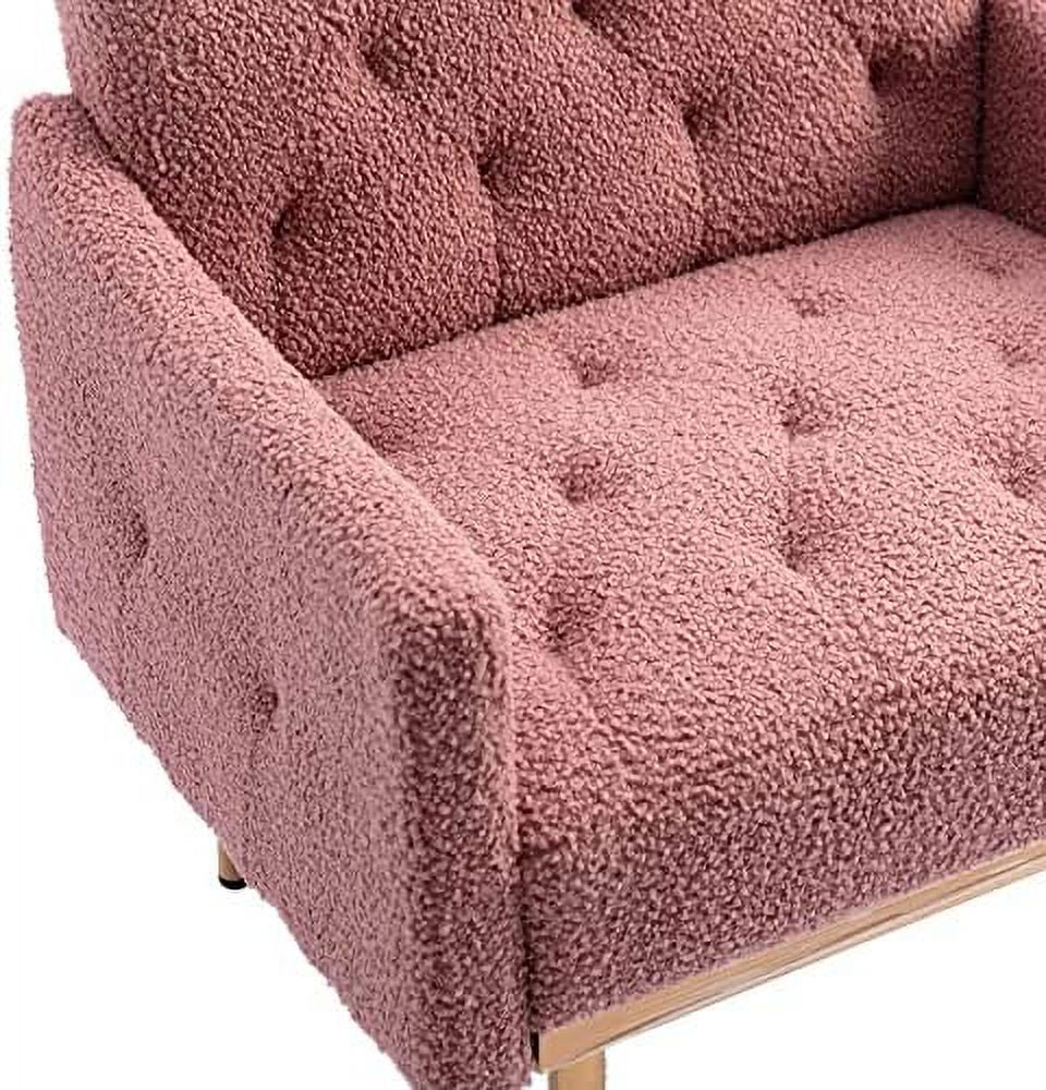 Velvet Accent Chair with Arms and Metal Legs U70939