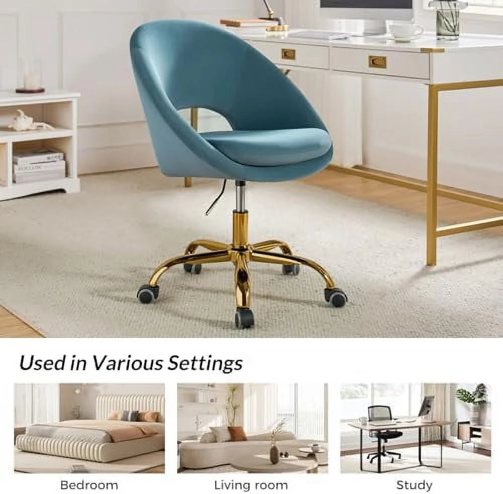 Modern Velvet Office Chair with Adjustable Swivel S1756