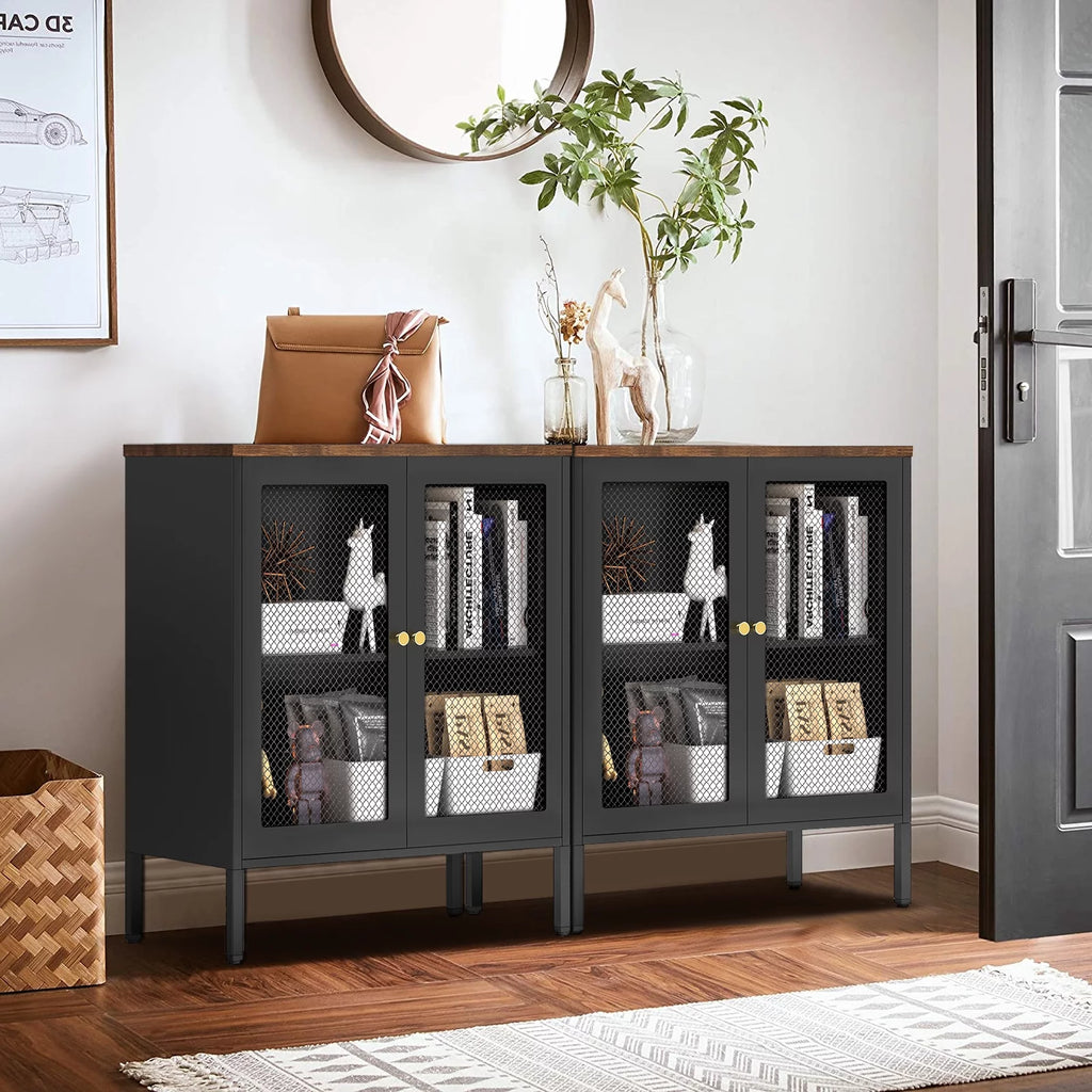 Metal Storage Cabinet with 2 Mesh Doors W326