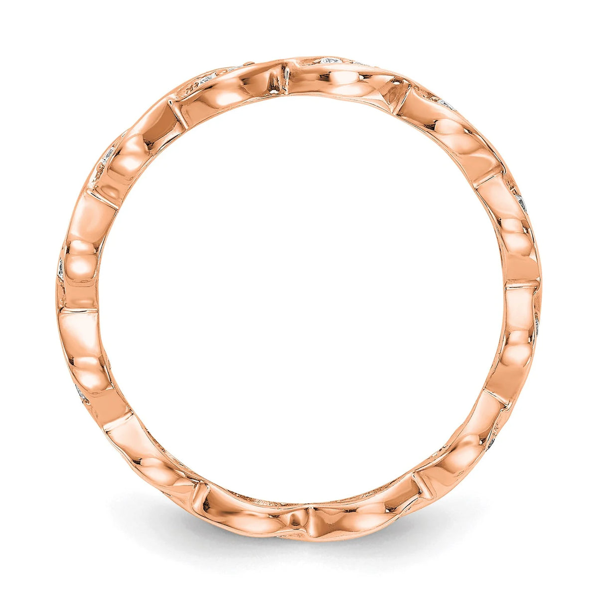 14k Rose Gold Diamond Eternity Wedding Band Ring Size 9 - 1/2 Ct. S373