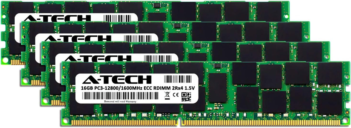 64GB ECC Registered DDR3 1600MHz 240-Pin DIMM RAM Kit (4 x 16GB) R8847