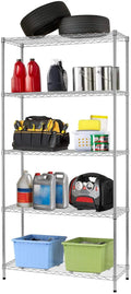 5 Tier Wire Shelving Unit Black U942