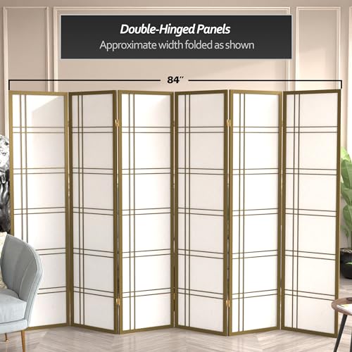 6 ft. Tall 3 Panels Grey Shoji Screen Room Divider E296