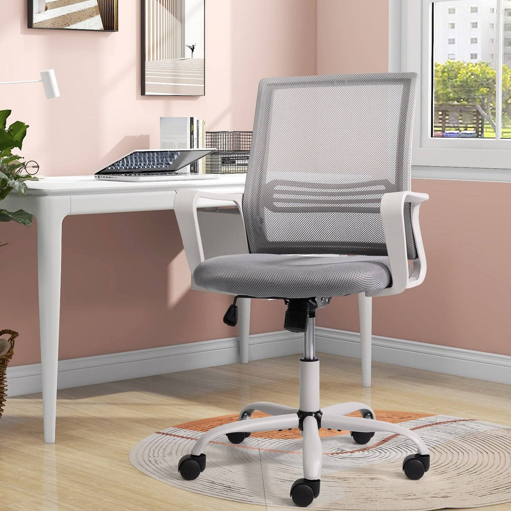 Blue Adjustable Desk Chair with Swivel Casters W42237