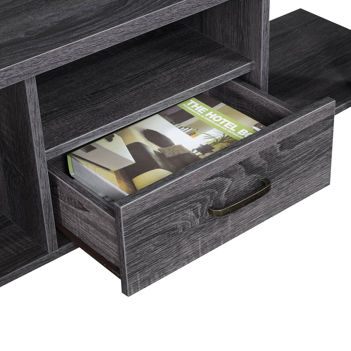 Console Table with Drawer Weathered Gray V455660
